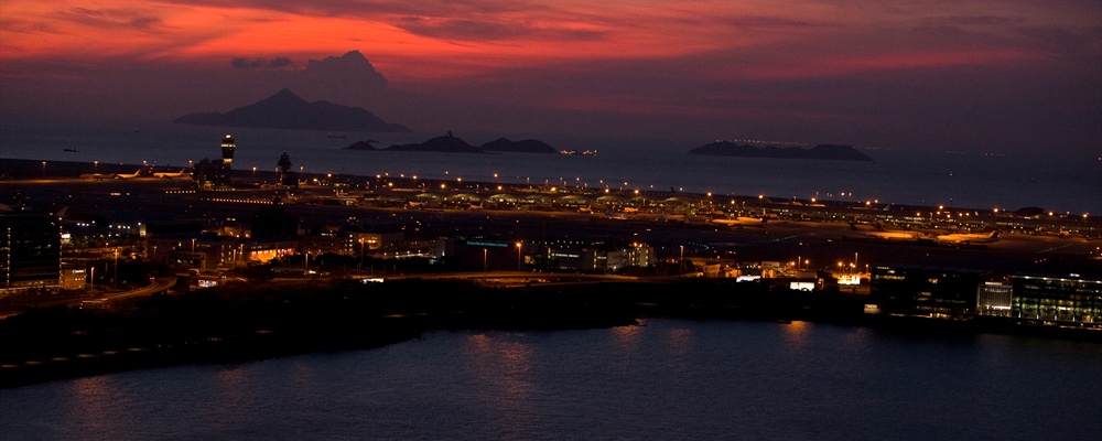 Hong Kong Airport early evening July 21 2009